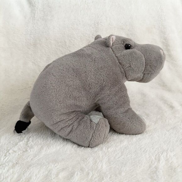 Wild Republic Hippo Plush Stuffed Realistic Grey Hippopotamus 12" Cuddlekins - Picture 2 of 5